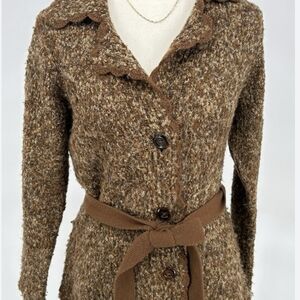 Tweeds Womens Button Front V-Neck Sweater